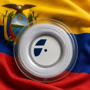 Fort Lauderdale themed cardio tennis instruction — Babolat RPM Hurricane 16g Tennis String Reel composed with the national flag of Ecuador