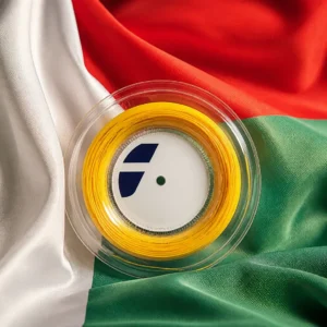 Fort Lauderdale themed cardio tennis lessons — Babolat RPM Hurricane 17g Tennis String Reel composed with the national flag of Madagascar