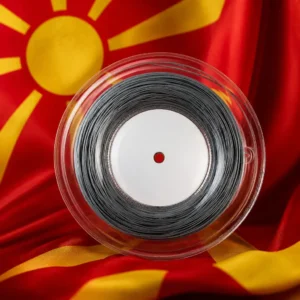 Fort Lauderdale themed cardio tennis program — Babolat RPM Soft 16g Tennis String Reel composed with the national flag of North Macedonia