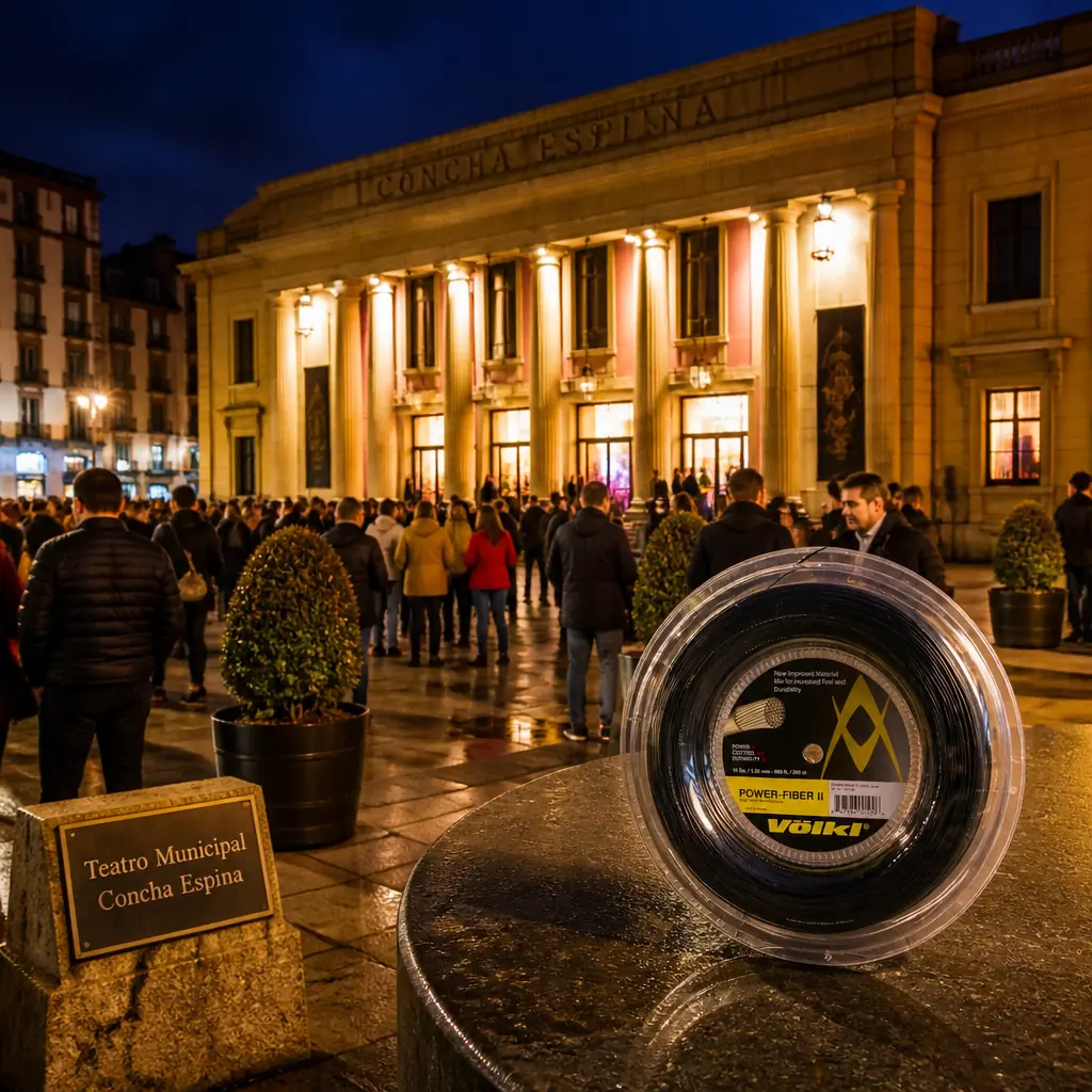 Fort Lauderdale themed cardiovascular tennis class — Volkl Power Fiber II 16g Tennis String Reel photographed outside Teatro Municipal Concha Espina