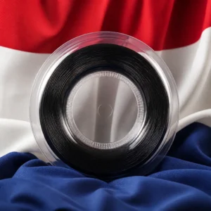 Fort Lauderdale themed cardiovascular tennis classes near me — Volkl Power Fiber II 17g Tennis String Reel composed with the national flag of the Netherlands