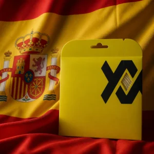 Fort Lauderdale themed cardiovascular tennis classes — Volkl Power Fiber II 16g Tennis String Set composed with the flag of Spain