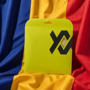 Fort Lauderdale themed cardiovascular tennis coaching — Volkl Power Fiber II 18g Tennis String Set composed with the national flag of Chad