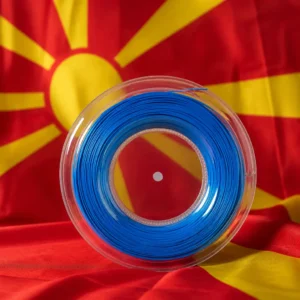 Fort Lauderdale themed clinics for cardio tennis — Volkl V-Torque 16g Tennis String Reel with the flag of North Macedonia