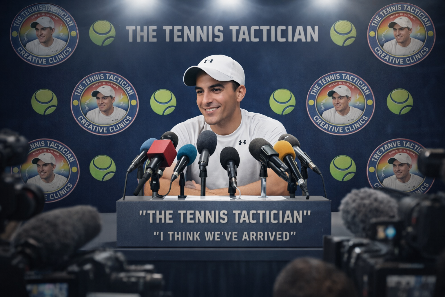 themed-cardio-tennis-clinics-fort-lauderdale Tennis Tactician owner at a press conference