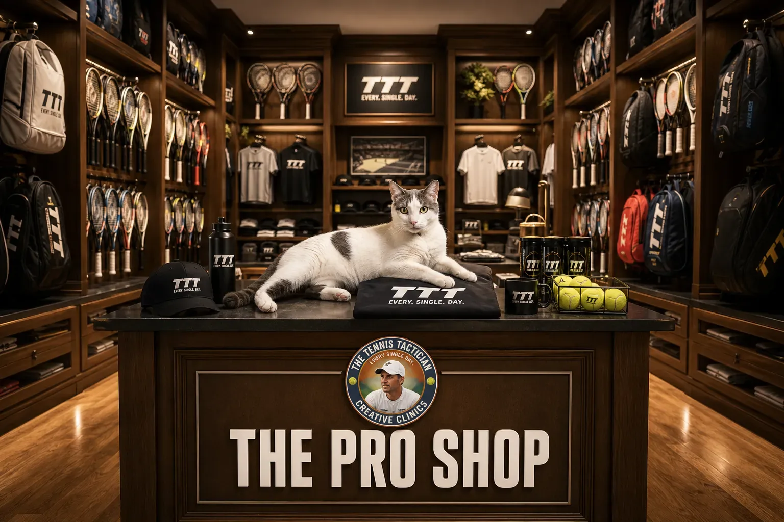 Frosty, the official mascot, on the Pro Shop desk